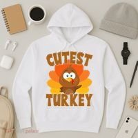 Cutest Turkey Thanksgiving Festive Hoodie thumb 3
