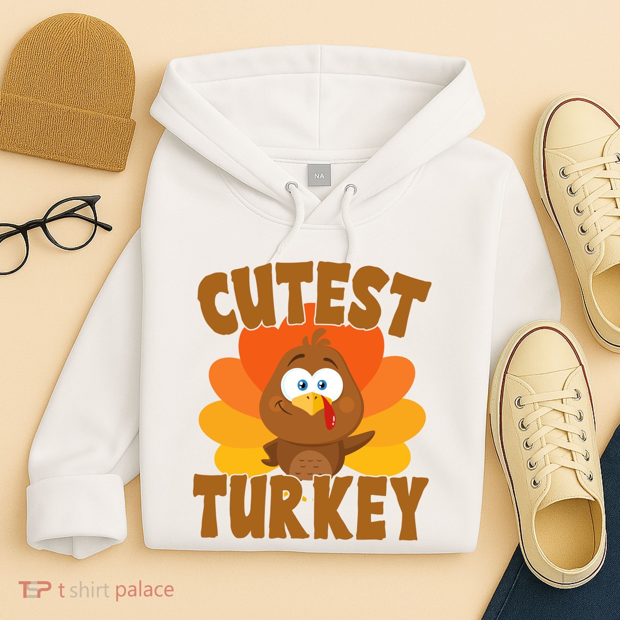 Cutest Turkey Thanksgiving Festive Hoodie