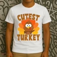 Cutest Turkey Thanksgiving Festive T-Shirt thumb 3