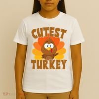 Cutest Turkey Thanksgiving Festive T-Shirt thumb 4