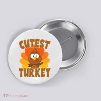 Cutest Turkey Thanksgiving Festive Button thumb 0