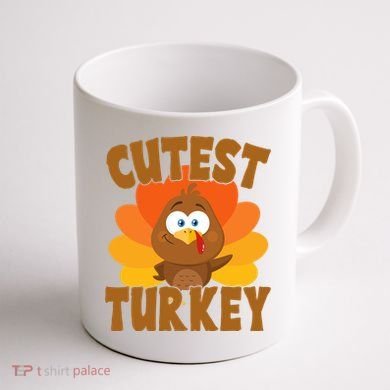 Cutest Turkey Thanksgiving Festive Coffee Mug back