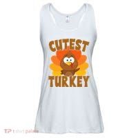 Cutest Turkey Thanksgiving Festive Ladies Essential Flowy Tank thumb 0