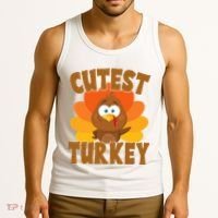 Cutest Turkey Thanksgiving Festive Tank Top thumb 3