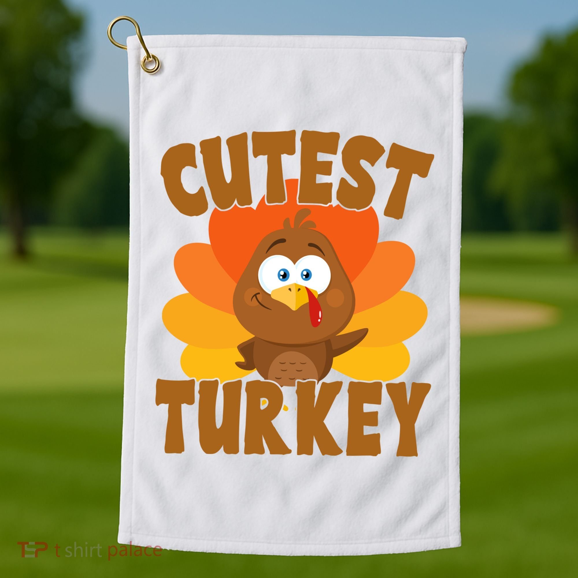 Cutest Turkey Thanksgiving Festive Golf Towel