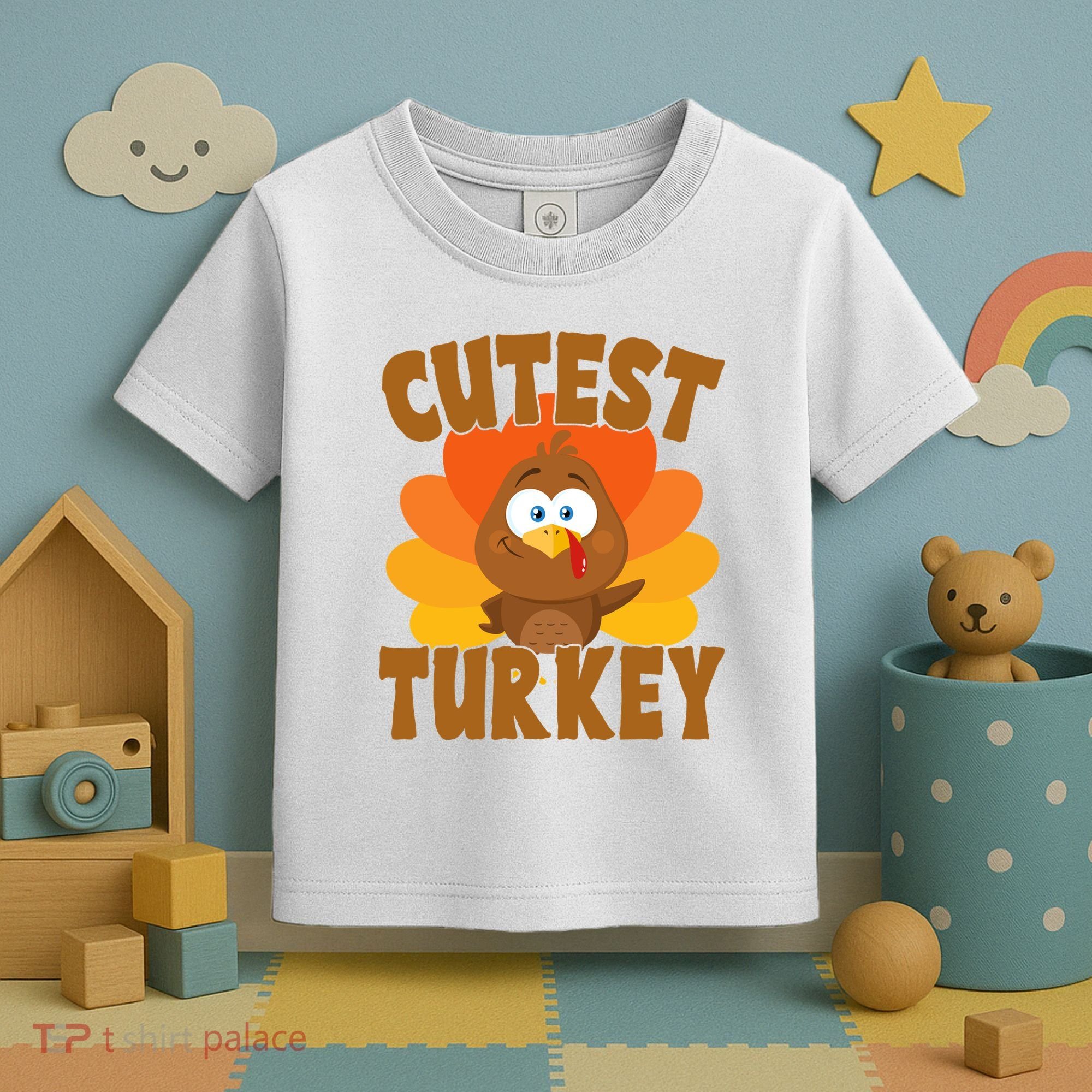 Cutest Turkey Thanksgiving Festive Toddler T-Shirt