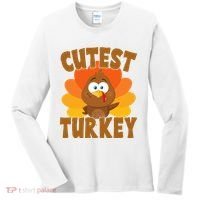 Cutest Turkey Thanksgiving Festive Women's Long Sleeve Shirt thumb 0