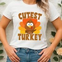 Cutest Turkey Thanksgiving Festive Women's T-Shirt thumb 2