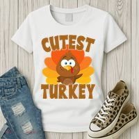Cutest Turkey Thanksgiving Festive Women's T-Shirt thumb 3