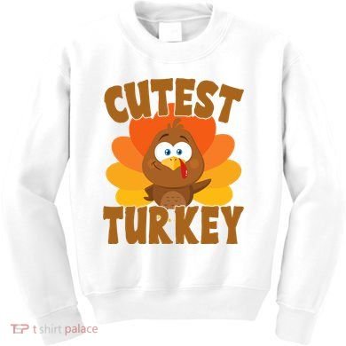 Cutest Turkey Thanksgiving Festive Kids Sweatshirt
