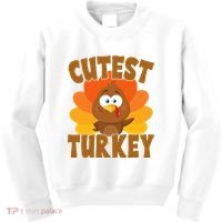 Cutest Turkey Thanksgiving Festive Kids Sweatshirt thumb 0
