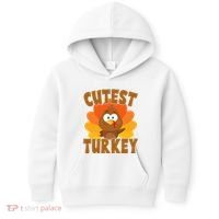 Cutest Turkey Thanksgiving Festive Kids Hoodie thumb 0