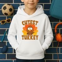 Cutest Turkey Thanksgiving Festive Kids Hoodie thumb 2