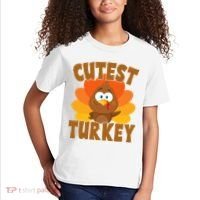 Cutest Turkey Thanksgiving Festive Kids T-Shirt thumb 2