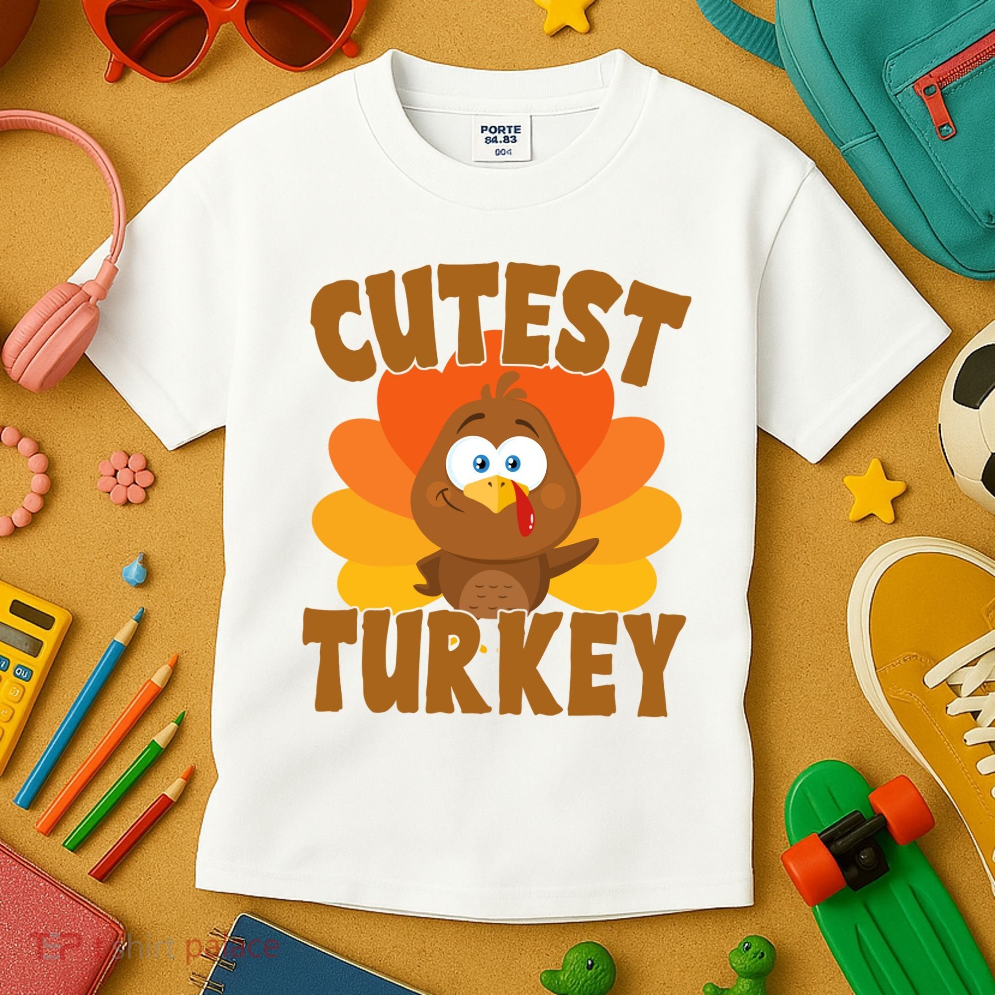 Cutest Turkey Thanksgiving Festive Kids T-Shirt