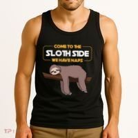 Come To The Sloth Side Funny Sloth Pun Tank Top thumb 3