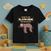 Come To The Sloth Side Funny Sloth Pun Toddler T-Shirt thumb 3