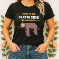 Come To The Sloth Side Funny Sloth Pun Women's T-Shirt thumb 2