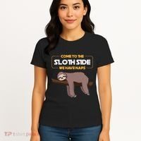 Come To The Sloth Side Funny Sloth Pun Women's T-Shirt thumb 4