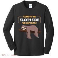 Come To The Sloth Side Funny Sloth Pun Kids Long Sleeve Shirt thumb 0