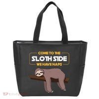 Come To The Sloth Side Funny Sloth Pun Tote Bag thumb 0