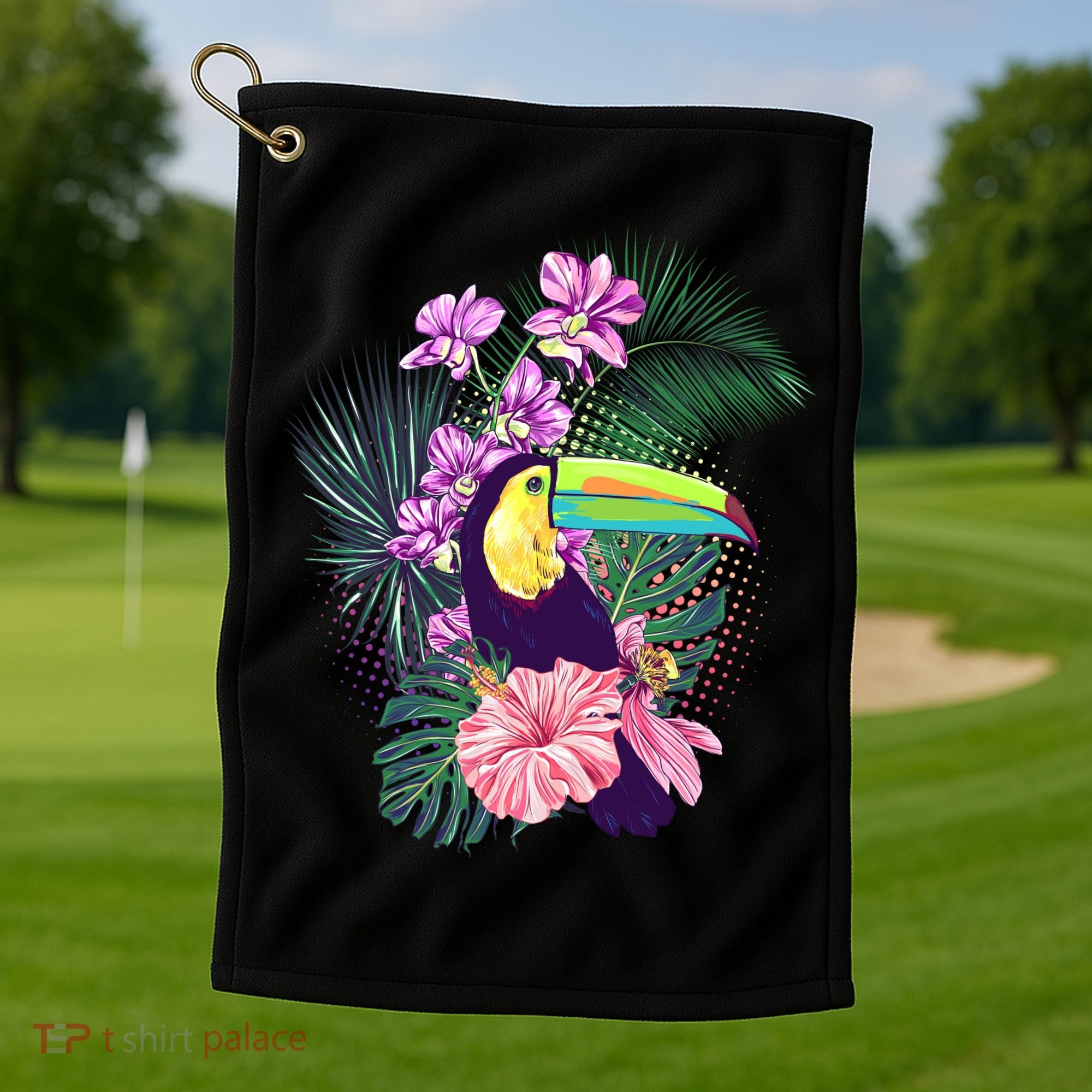Cute Tropical Toucan Bird Golf Towel