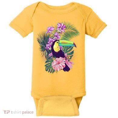Cute Tropical Toucan Bird Baby Bodysuit
