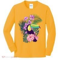 Cute Tropical Toucan Bird Kids Long Sleeve Shirt thumb 0