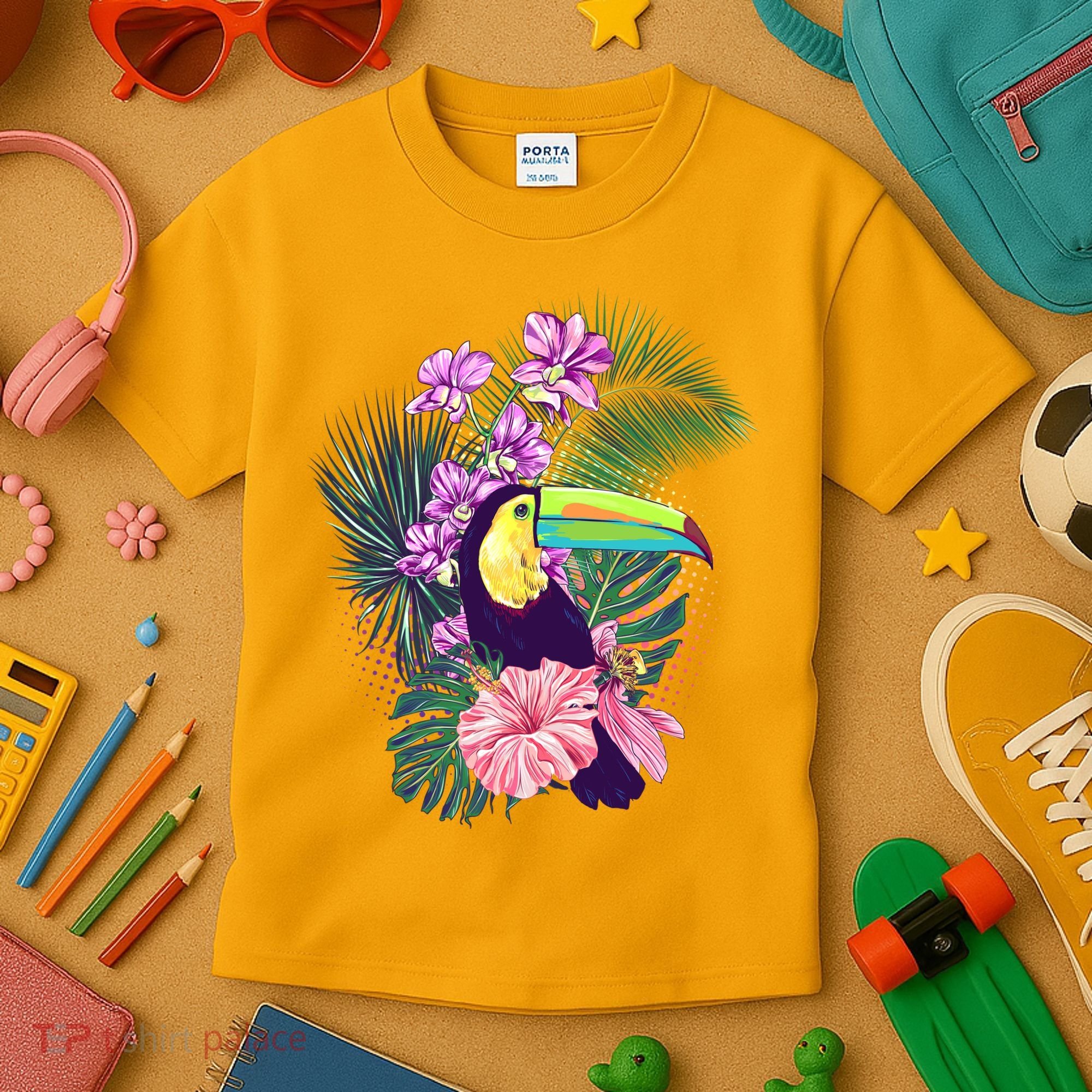 Cute Tropical Toucan Bird Kids T-Shirt