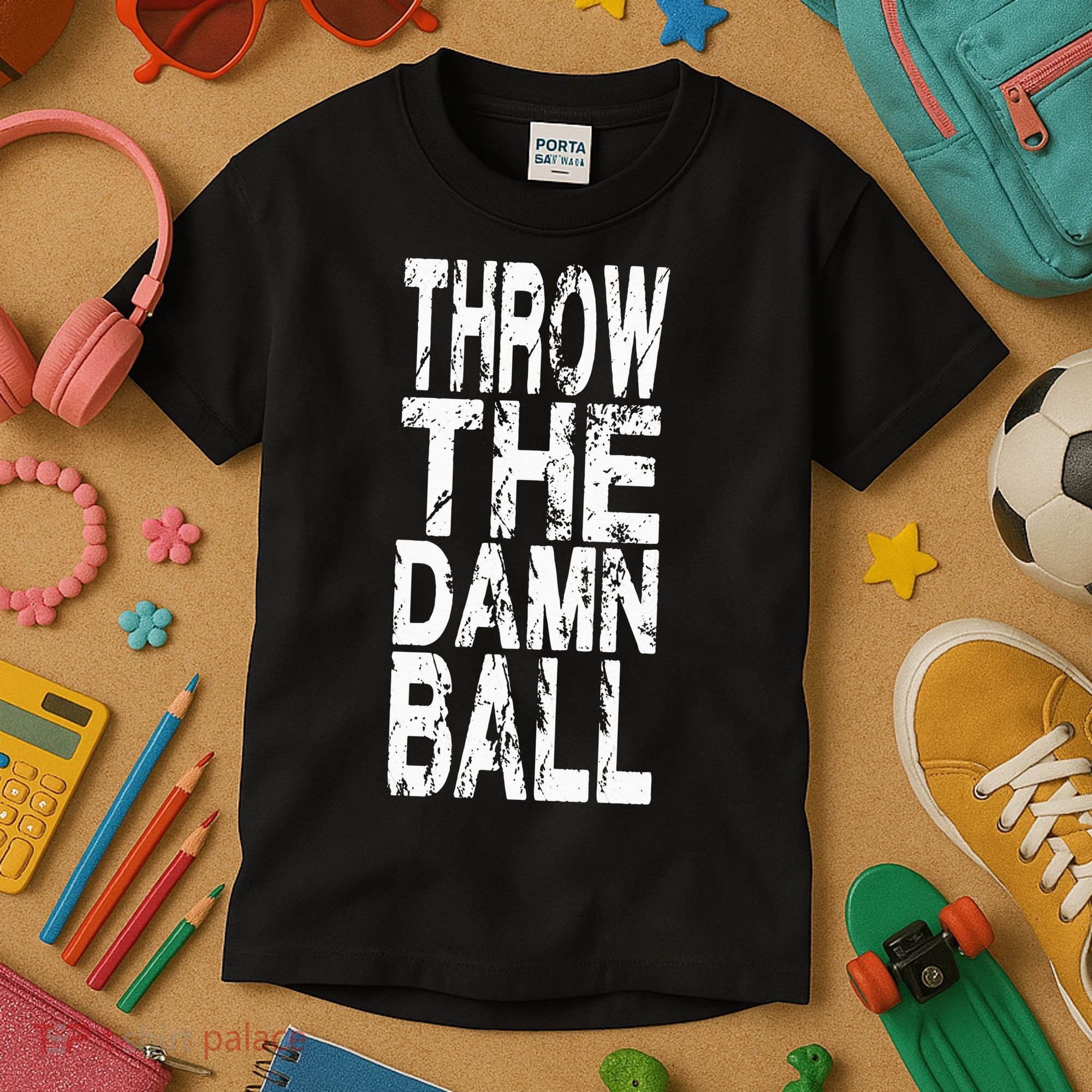 Cool Throw The Damn Ball American Football Kids T-Shirt