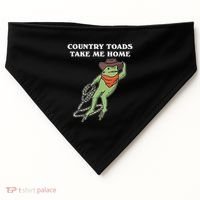 Country Toads Take Me Home Cowboy Frog Funny Western USA-Made Doggie Bandana thumb 0