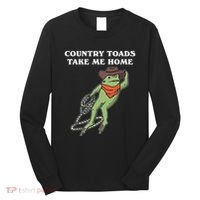 Country Toads Take Me Home Cowboy Frog Funny Western Long Sleeve Shirt thumb 0