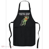 Country Toads Take Me Home Cowboy Frog Funny Western Apron thumb 0