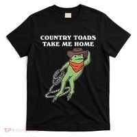 Country Toads Take Me Home Cowboy Frog Funny Western T-Shirt thumb 0
