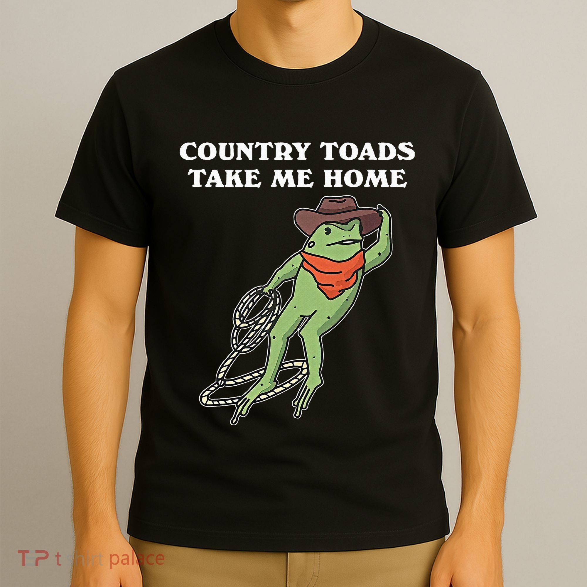 Country Toads Take Me Home Cowboy Frog Funny Western T-Shirt