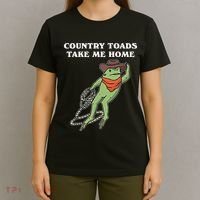 Country Toads Take Me Home Cowboy Frog Funny Western T-Shirt thumb 4