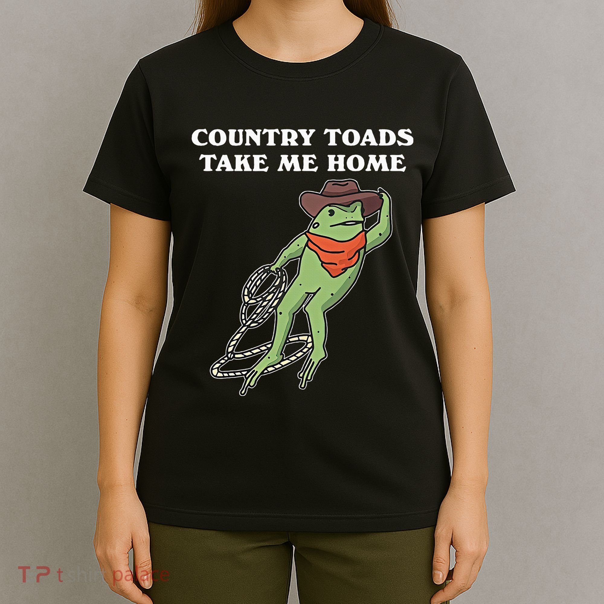 Country Toads Take Me Home Cowboy Frog Funny Western T-Shirt
