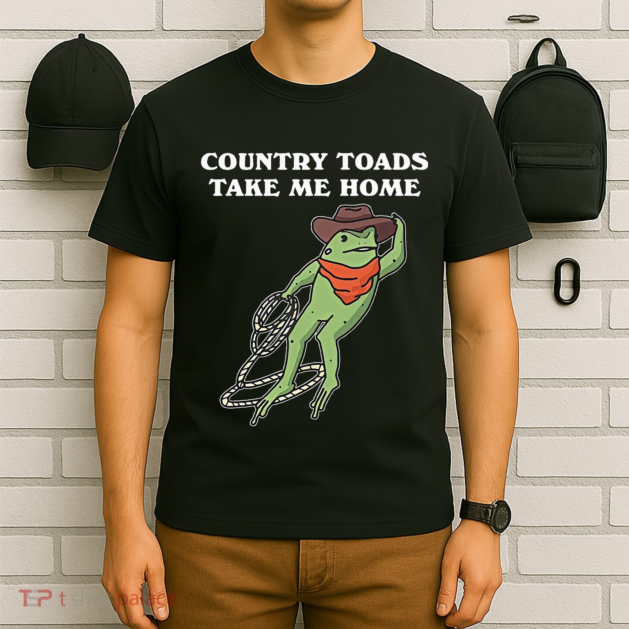 Country Toads Take Me Home Cowboy Frog Funny Western T-Shirt