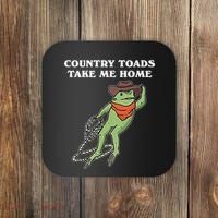 Country Toads Take Me Home Cowboy Frog Funny Western Coaster thumb 0