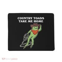Country Toads Take Me Home Cowboy Frog Funny Western Mousepad thumb 0