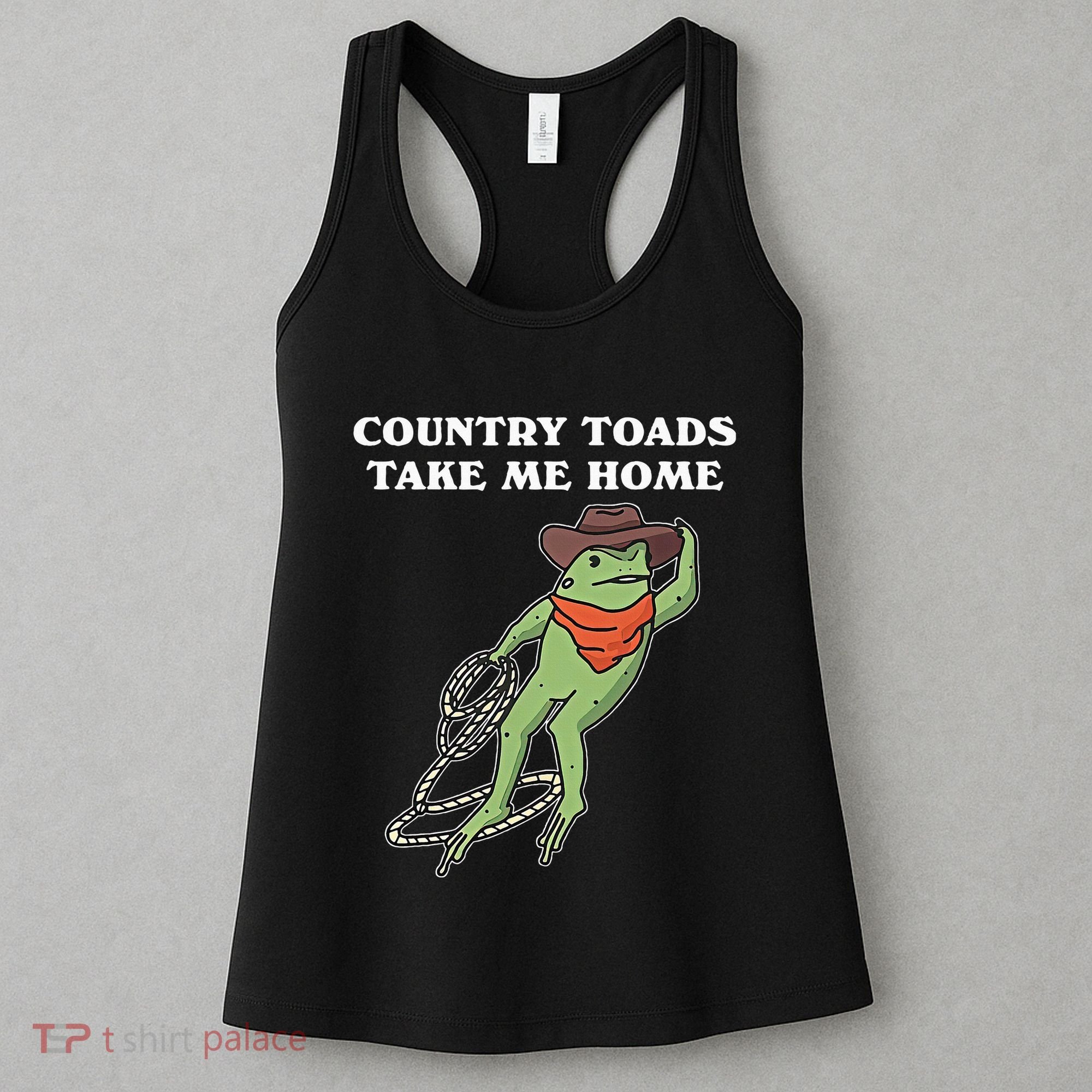 Country Toads Take Me Home Cowboy Frog Funny Western Women's Tank Top