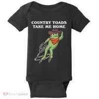 Country Toads Take Me Home Cowboy Frog Funny Western Baby Bodysuit thumb 0