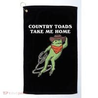Country Toads Take Me Home Cowboy Frog Funny Western Golf Towel thumb 0