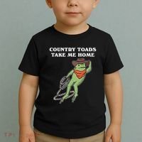 Country Toads Take Me Home Cowboy Frog Funny Western Toddler T-Shirt thumb 2