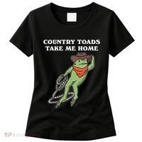 Country Toads Take Me Home Cowboy Frog Funny Western Women's T-Shirt thumb 0