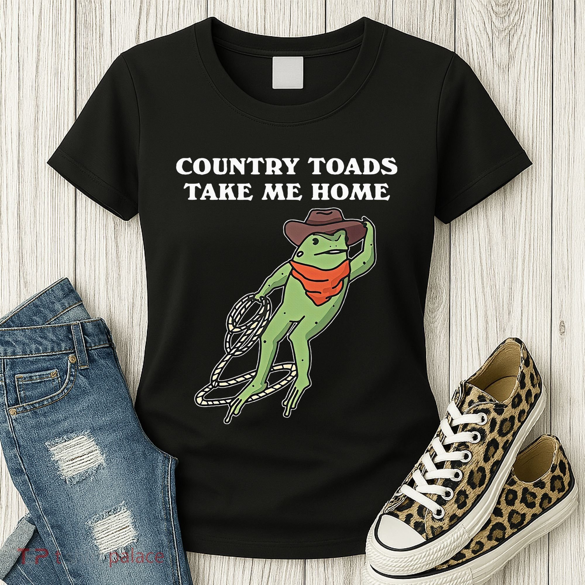 Country Toads Take Me Home Cowboy Frog Funny Western Women's T-Shirt