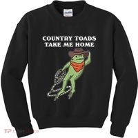 Country Toads Take Me Home Cowboy Frog Funny Western Kids Sweatshirt thumb 0