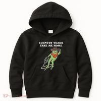 Country Toads Take Me Home Cowboy Frog Funny Western Kids Hoodie thumb 0