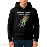 Country Toads Take Me Home Cowboy Frog Funny Western Kids Hoodie thumb 4