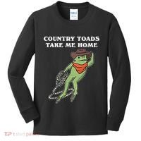 Country Toads Take Me Home Cowboy Frog Funny Western Kids Long Sleeve Shirt thumb 0